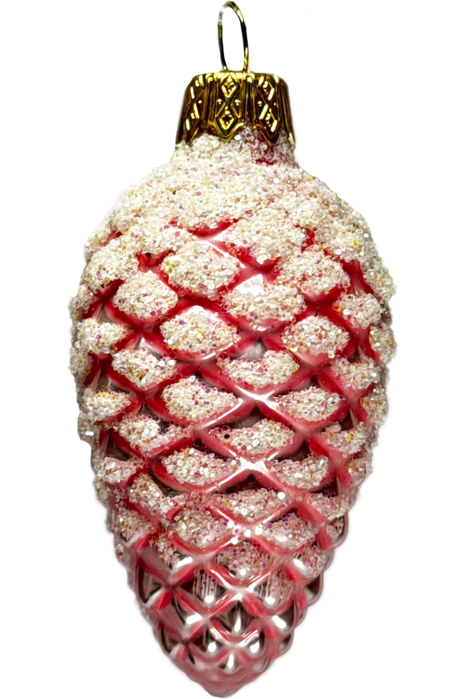 Елочное украшение Шишка в снегу глянцевая ФУ-2-90/101